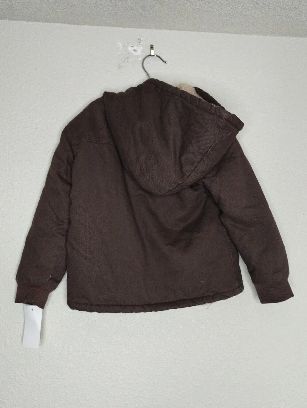 Eddie Bauer Brown Hooded Barn Jacket Sherpa Lined Kids Size 4T